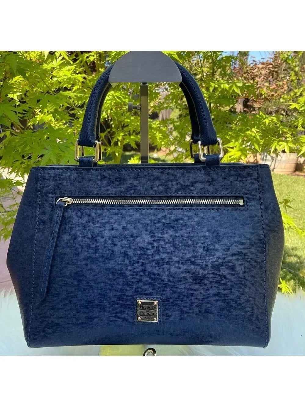 Dooney & Bourke Marine Navy Satchel Saffiano Leather a hand Crossbody Bag